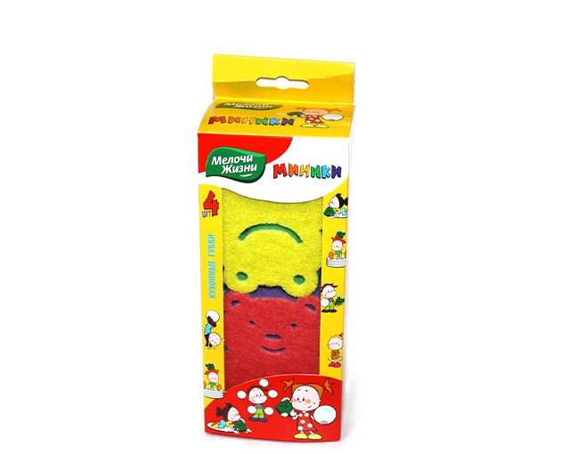 Melochi Zhizni kitchen sponges "Miniki" 4 pcs